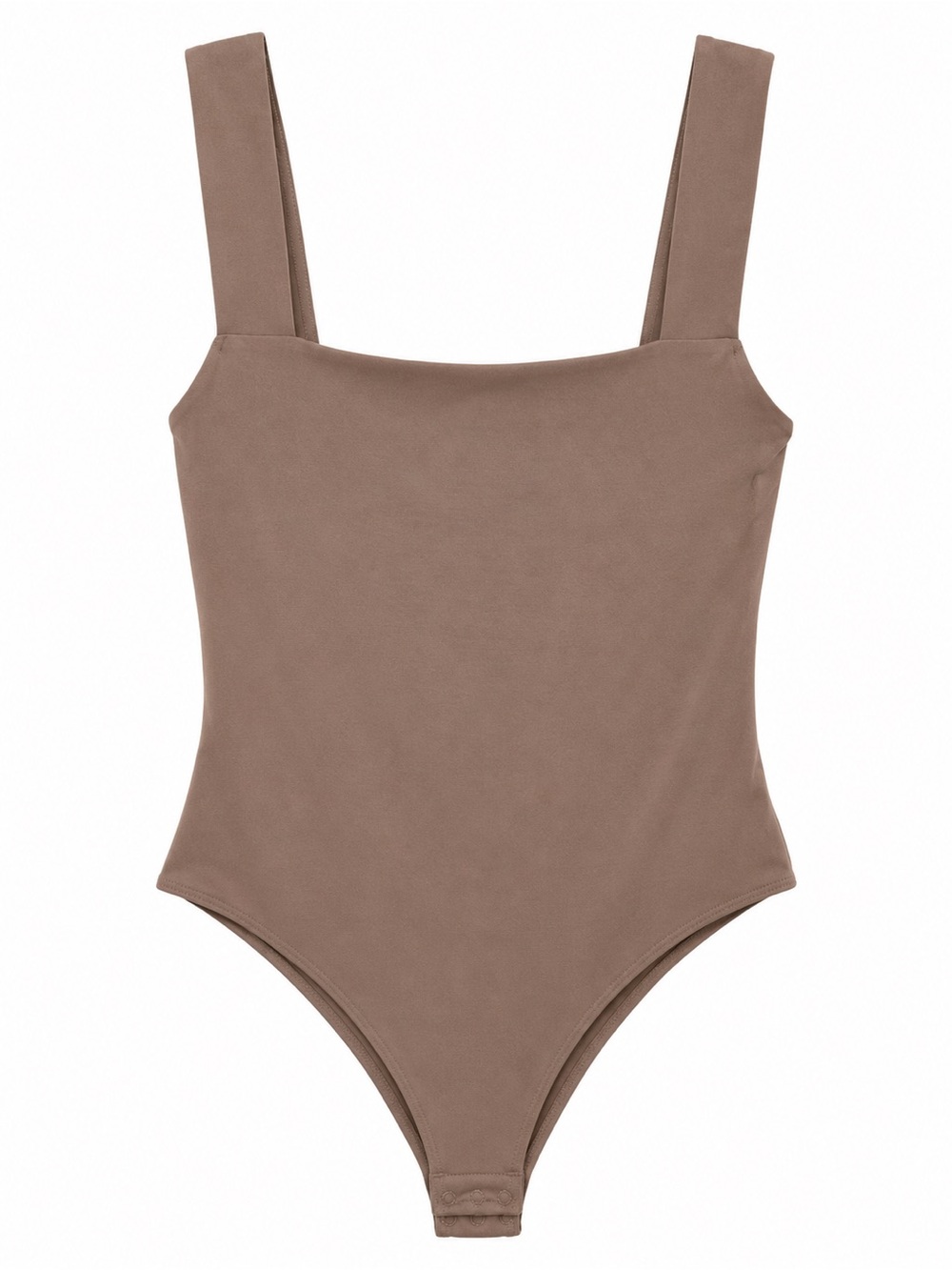 Abercrombie Taupe Square Neck Bodysuit Small Neutral Sleeveless Basic - Picture 2 of 7